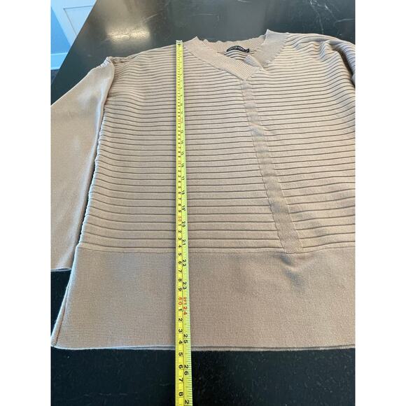 Jollycode XL Batwing Khaki V neck ribbed stretch sweater XL - Picture 11 of 11